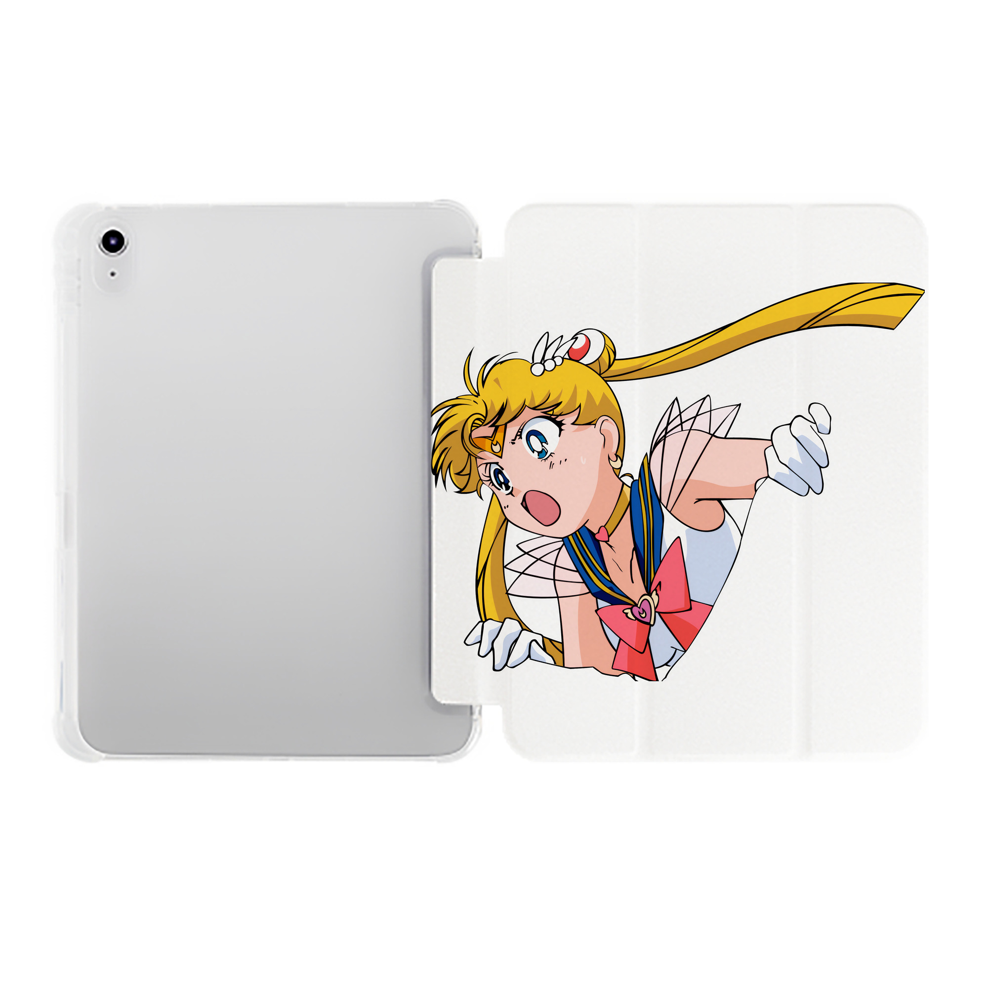 （画像用） 美少女戦士セーラームーン 月野 うさぎ つきの うさぎ Sailor Moon Tsukino Usagi IPad ケース ペン収納付き 三つ折りスタンド PUレザー×シリコン 対応機種9.5/10.5/10.9インチ